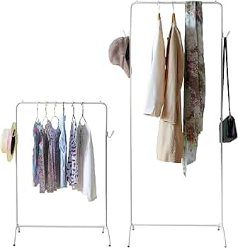 Amazon｜アイアンハンガーラック スリム ホワイト 白 幅70.5×奥32×高